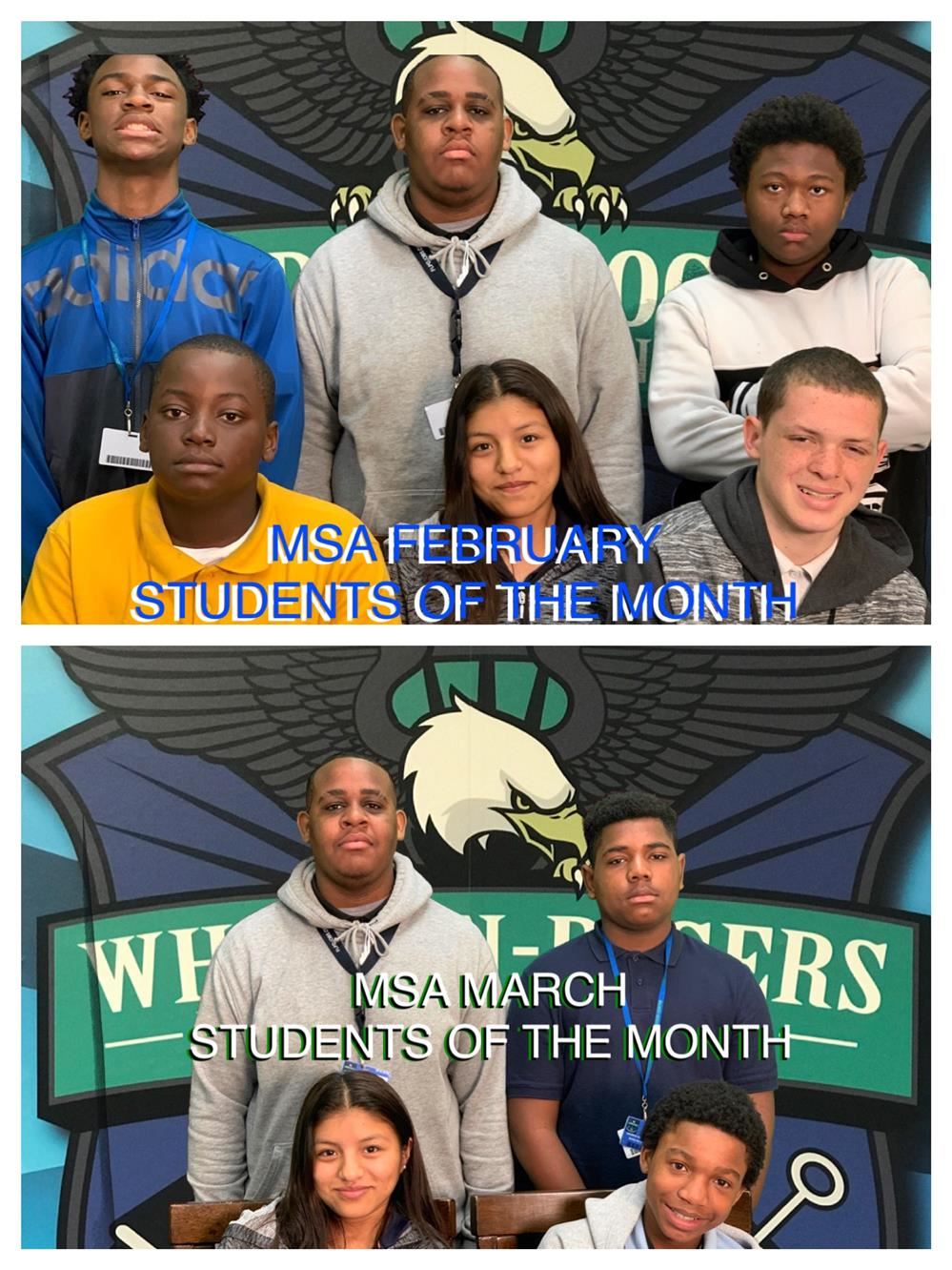 MSA February and March Students of the Month